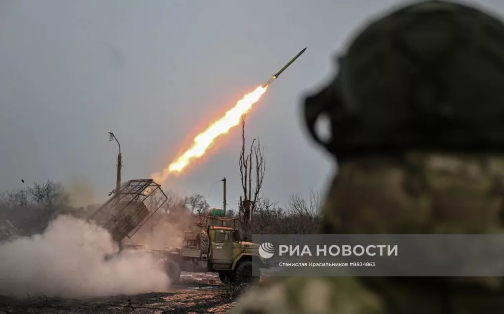 Боевая работа расчёта РСЗО 9К55 «Град-1» на Красноармейском (Покровском) направлении
