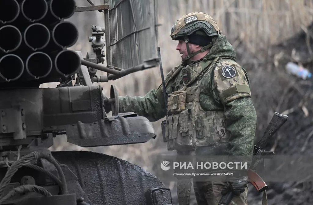 Боевая работа расчёта РСЗО 9К55 «Град-1» на Красноармейском (Покровском) направлении