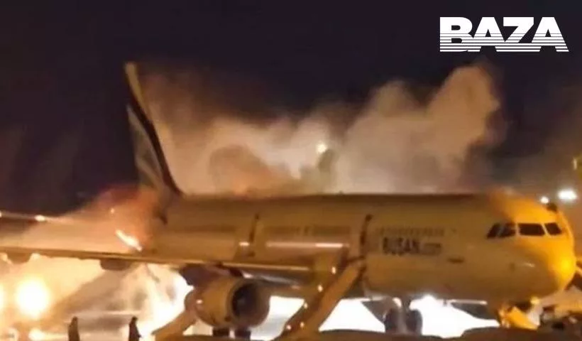 В аэропорту южнокорейского Пусана загорелся самолет со 169 пассажирами. Борт полностью сгорел