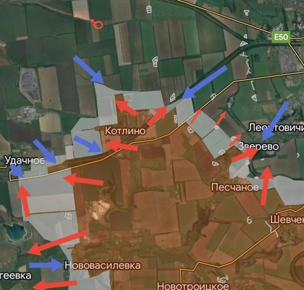 Красноармейское направление. Левый фланг Ожесточённые бои – в Удачном. Противник контратакует