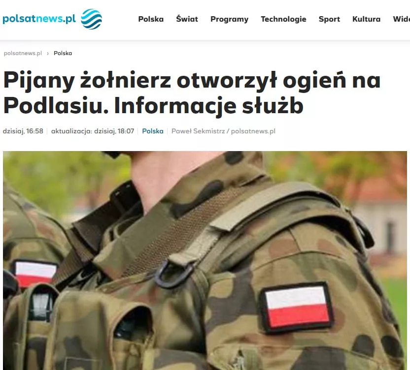 Пьяный польский военный открыл стрельбу у границы с Белоруссией