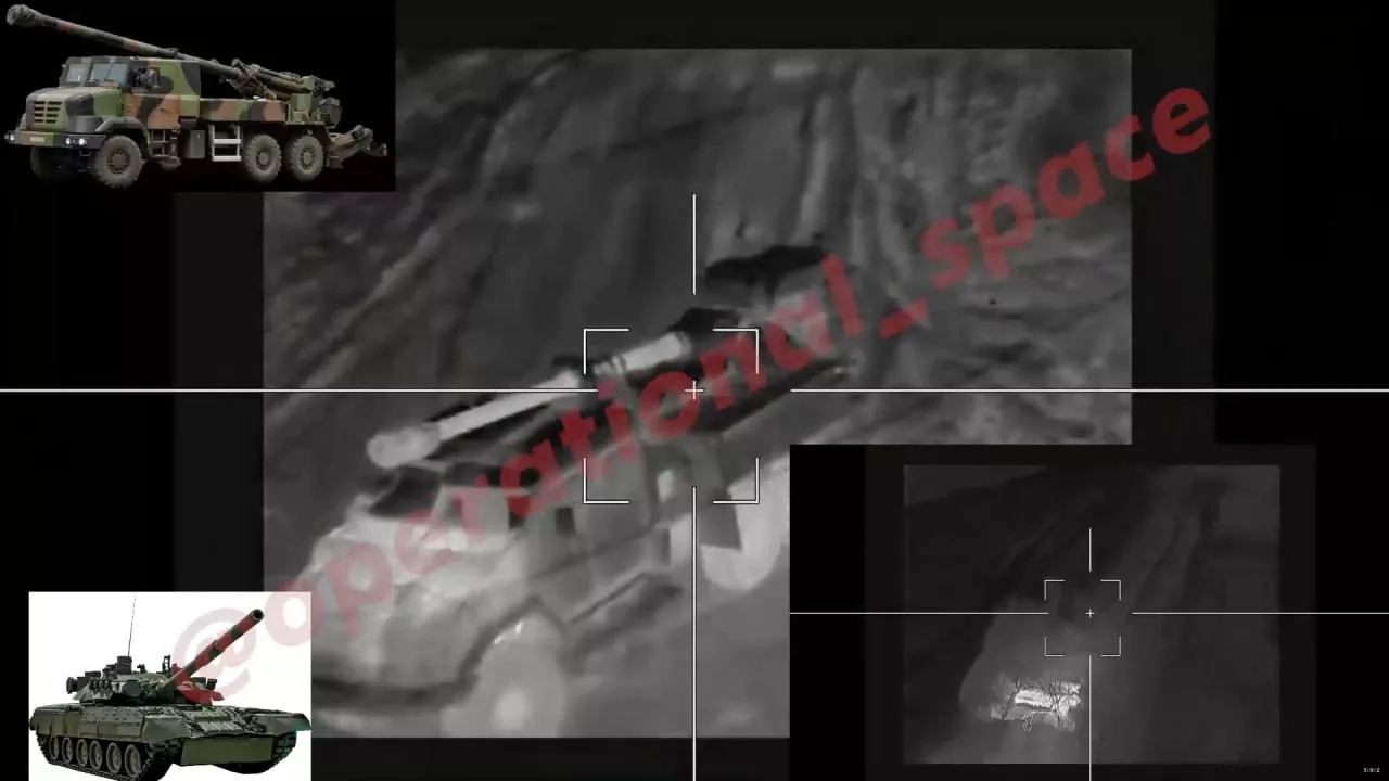 Ювелирный прилет "Ланцета" в пороховые заряды украинской 155-мм колесной САУ 2С22 "Богдана"