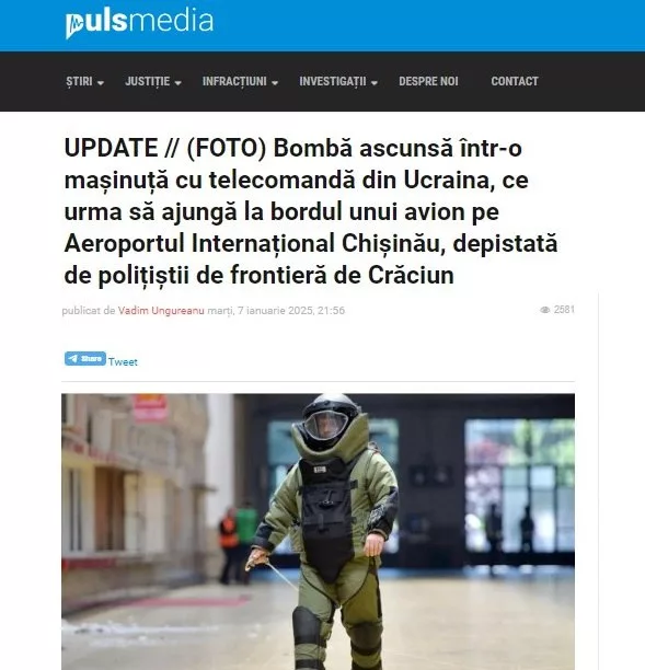 В аэропорту Кишинёва обнаружили взрывное устройство