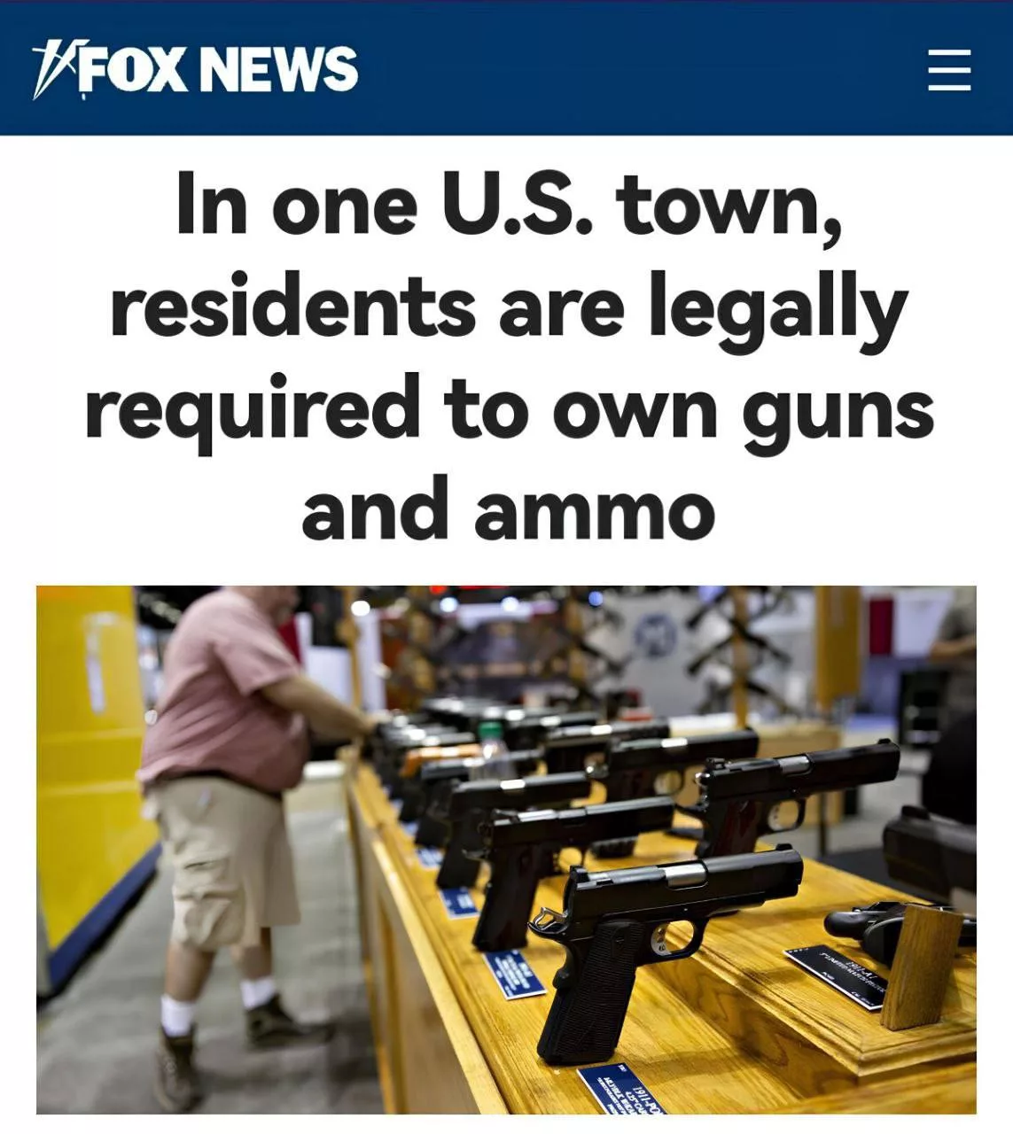 В американском штате Джорджия есть город Кеннесо, где владение орудием является обязанностью, а не правом