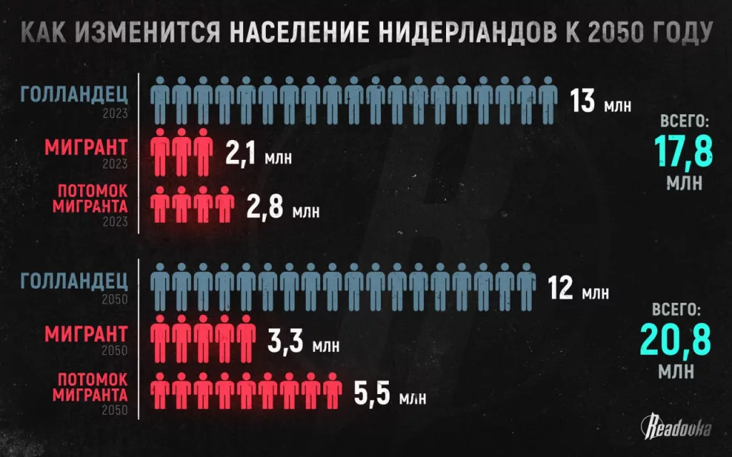 Около половины населения Нидерландов к 2050 году составят мигранты и их потомки — такова цена замещения коренного населения на практике