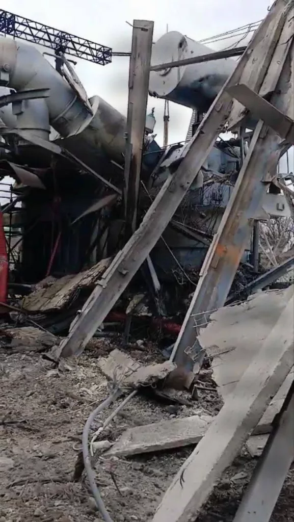 Последствия прилета по Славянской ТЭС