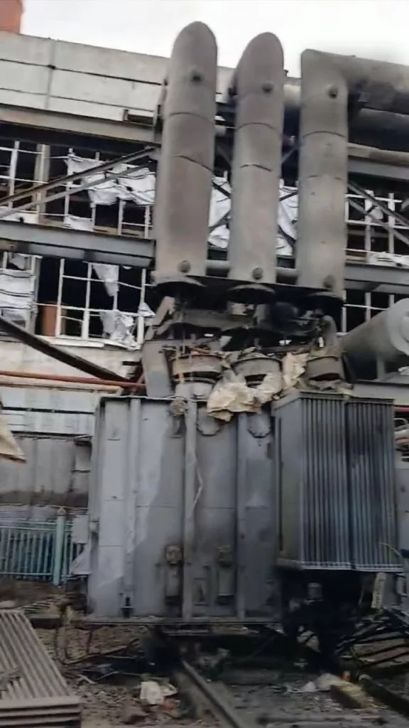 Последствия прилета по Славянской ТЭС