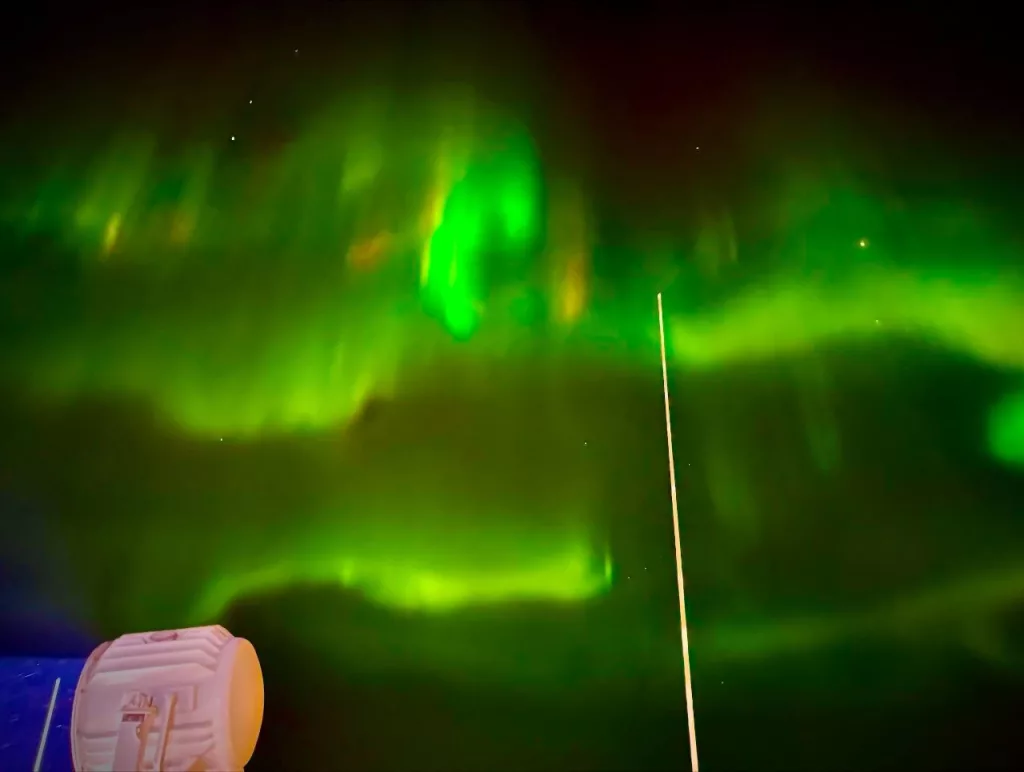 Почти -35 °С и красивейшее северное сияние над Енисеем, снятое с борта атомного ледокола