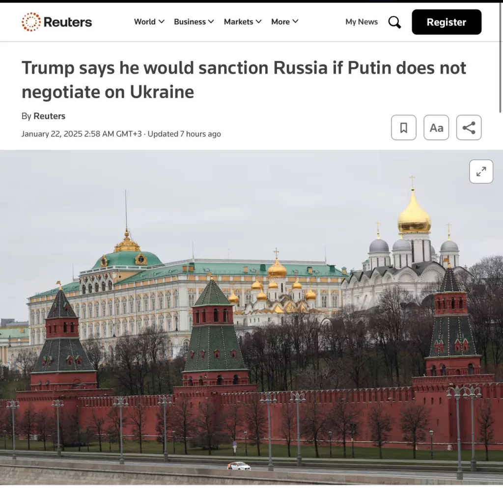 США могут ужесточить санкции против России, если Путин откажется от переговоров о прекращении конфликта на Украине, заявил Трамп