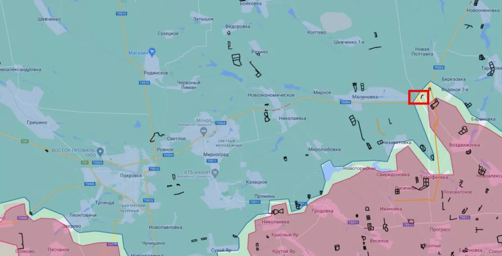 Подрыв развязки на трассе Т-0504, ведущей с запада из Константиновки в сторону Мирнограда и Покровска