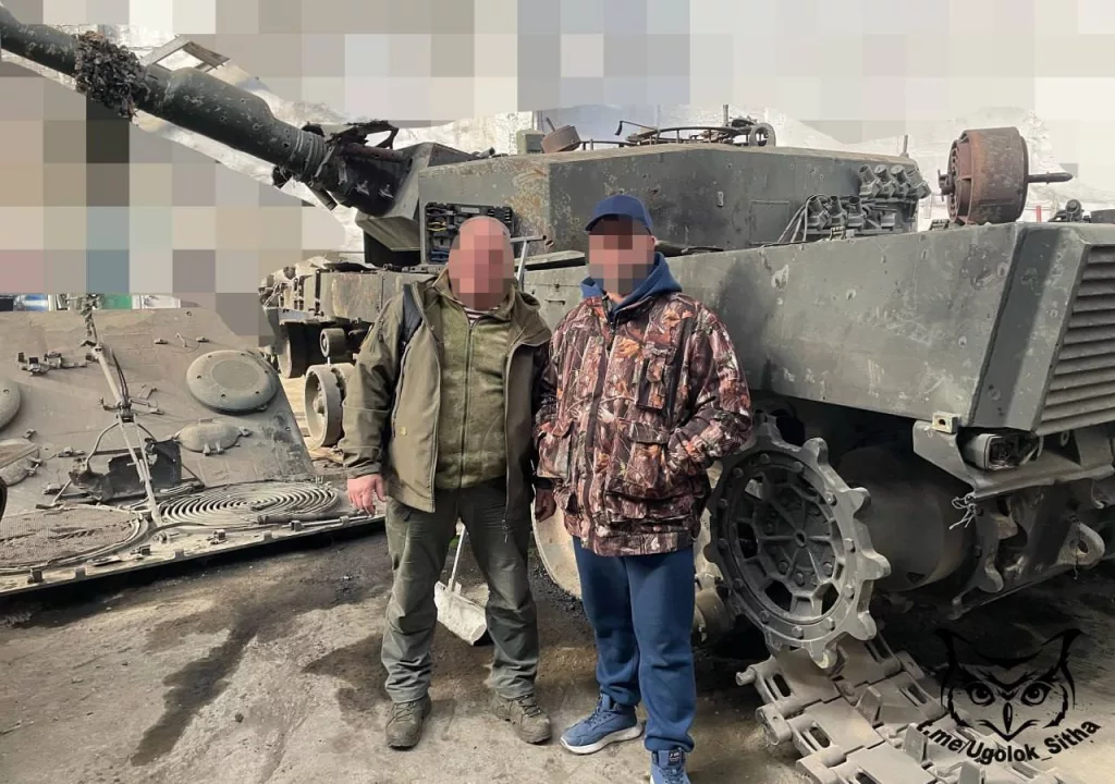 Трофейный танк Leopard 2A4, эвакуированный одним из ремонтных подразделений ВС РФ