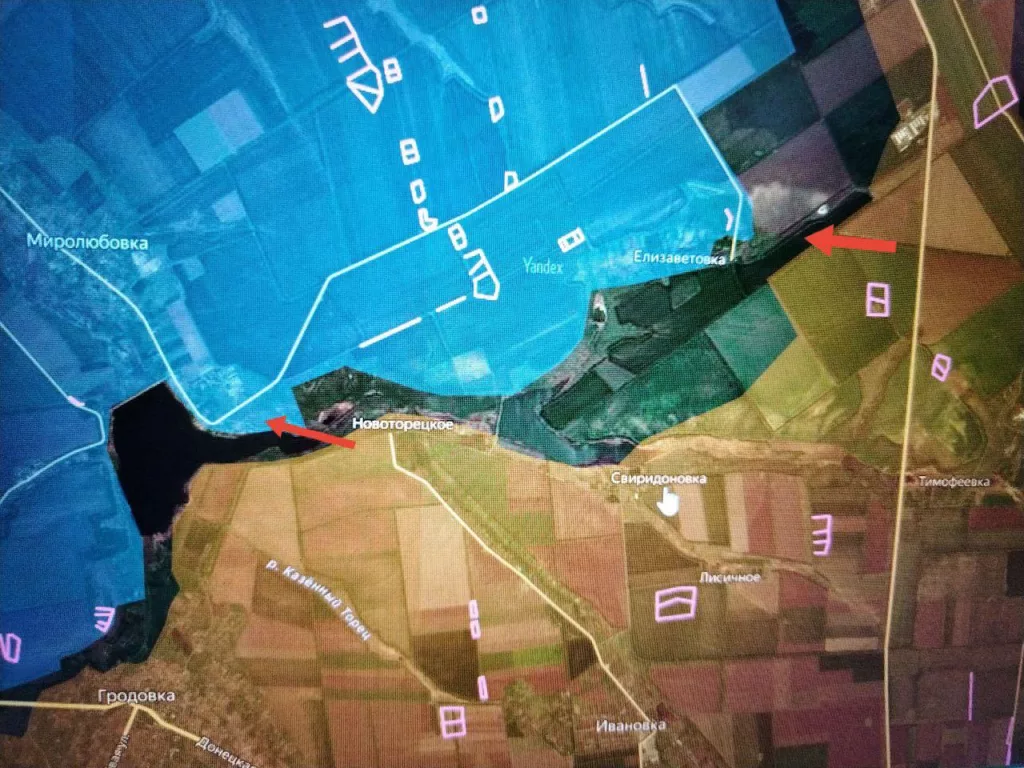 Красноармейское направление. В районе Дмитрово (Котлино) противник контратакует от шахтоуправления, в том числе, с использованием танков и бронетехники. Контратаки отбиты