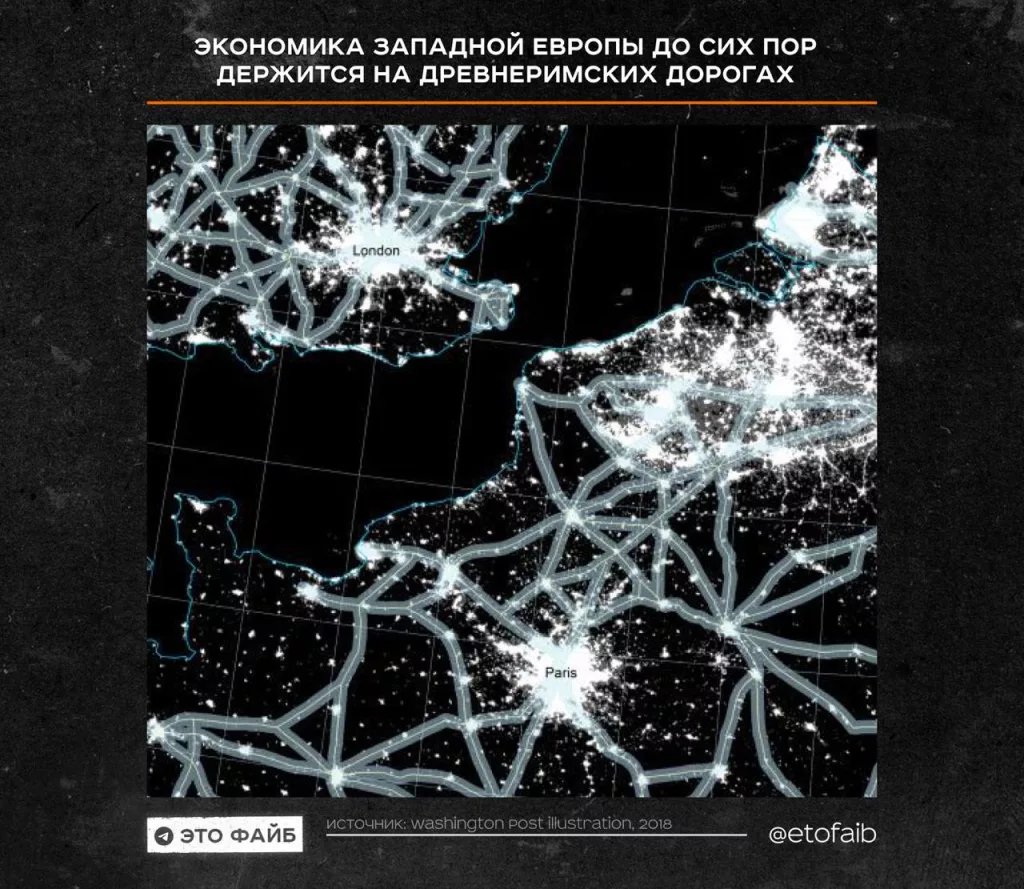 Спустя 2000 лет экономика Западной Европы все еще держится на римских дорогах
