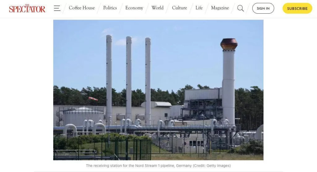 The Spectator: в Европе требуют начать прокачку газа по уцелевшей ветке "Северного потока — 2"
