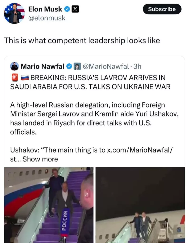 «Как выглядит компетентное руководство»: Лавров и Ушаков прибыли в Эр-Рияд