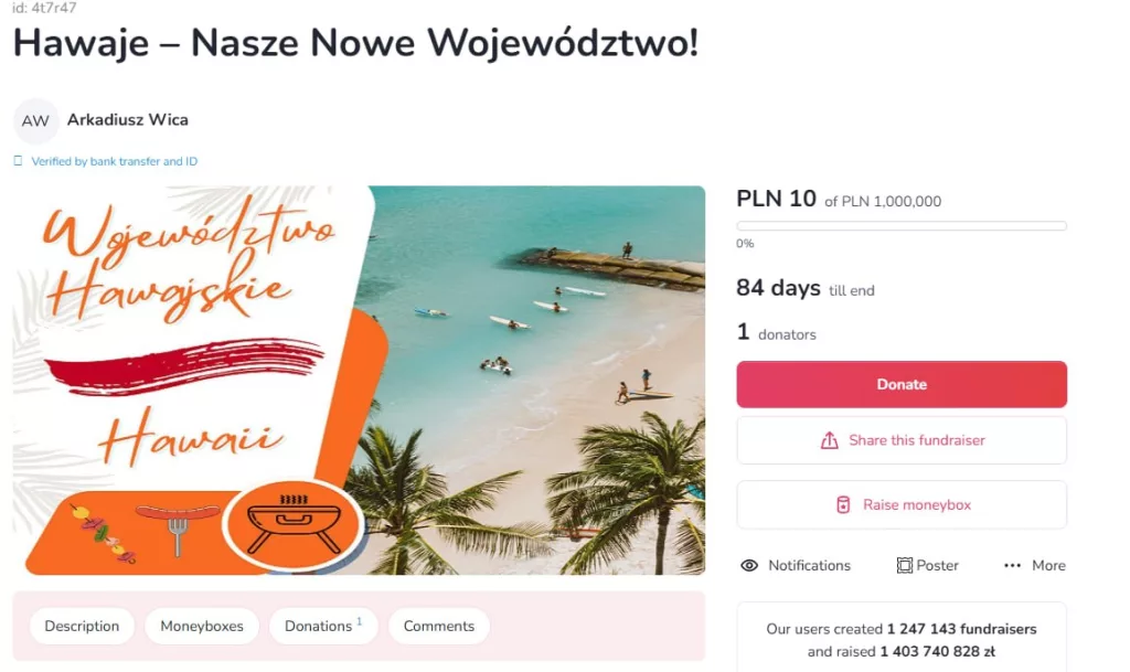 Польша открыла сбор на покупку Гавайев. Этим страна ответила Трампу на его план купить Гренландию