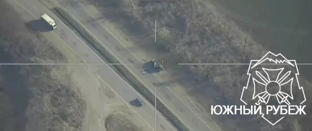 Уничтожение РСЗО БМ-21 «Град» ВСУ ударом дрона-камикадзе «Ланцет»