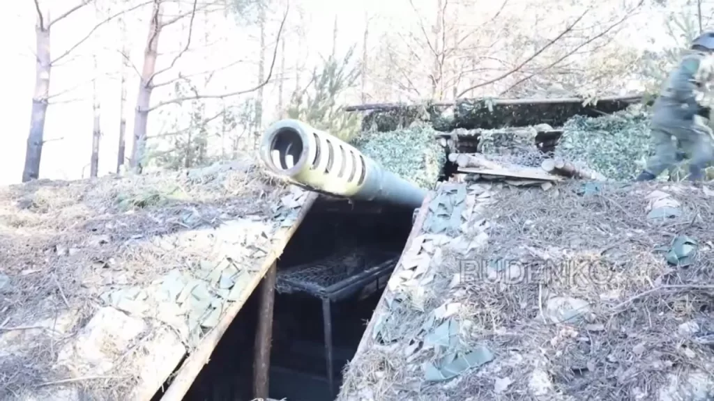 Подземное раздвижное укрытие 152-мм самоходки 2С5 «Гиацинт-С» группировки войск «Запад»