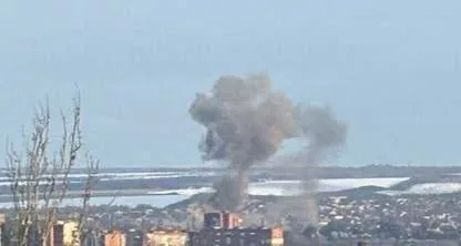 Славянск: зафиксирован удар, наблюдается задымление