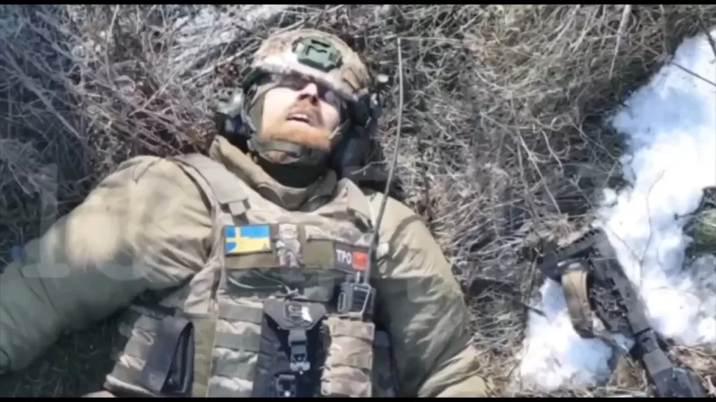 Уничтожение наемника из Швеции сбросами с коптера