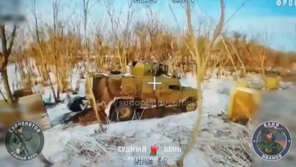 Работа на Покровском направлении оптоволоконных FPV-дронов по двум танкам Т-72, Leopard 1A5, а также бронеавтомобилям «Козак-7» и International Maxxpro