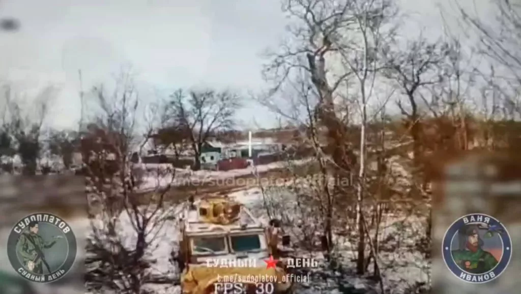 Работа на Покровском направлении оптоволоконных FPV-дронов по двум танкам Т-72, Leopard 1A5, а также бронеавтомобилям «Козак-7» и International Maxxpro