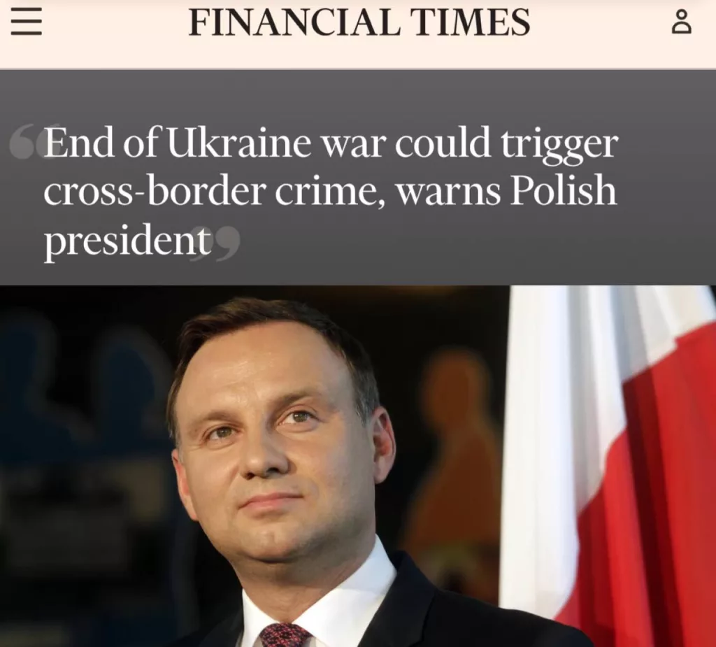 Президент Польши боится прекращения конфликта на Украине — Financial Times
