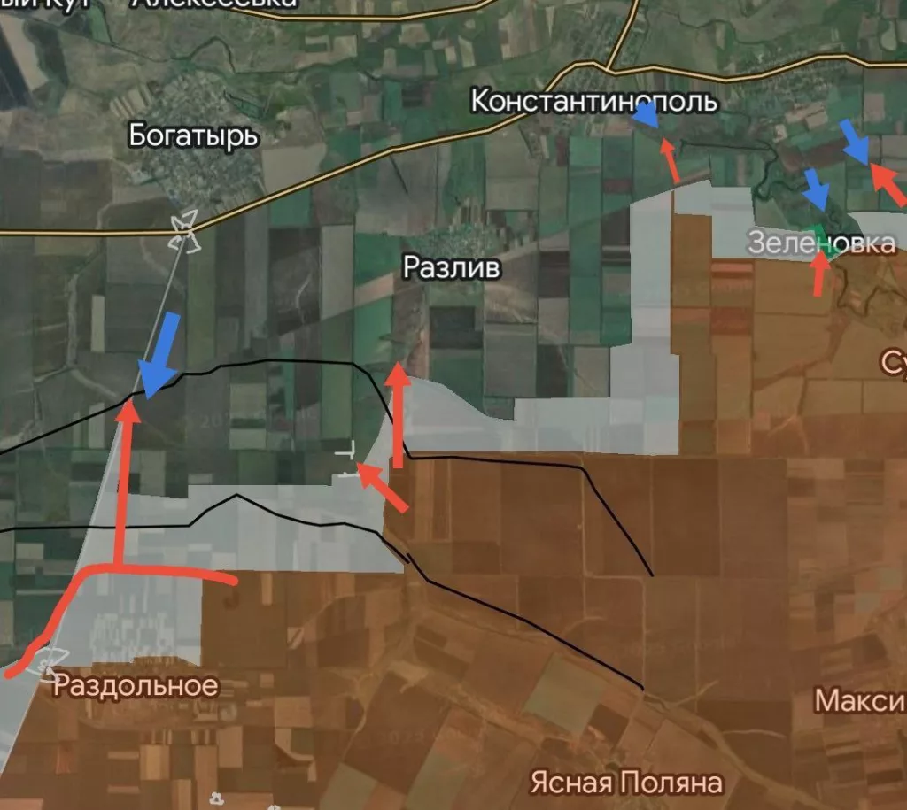 Богатырское направление. Продолжаются бои за Андреевку, восточная часть которой почти полностью под нашим контролем