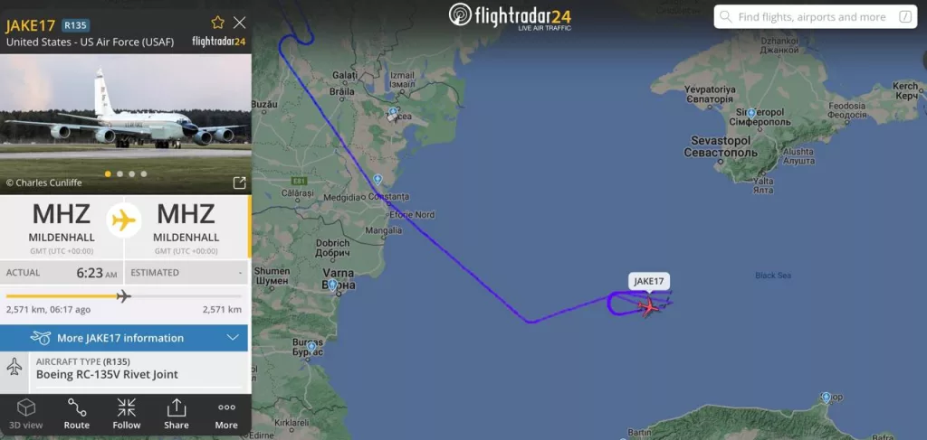Интересные изменения в характере деятельности авиации НАТО замечены и в Черном море