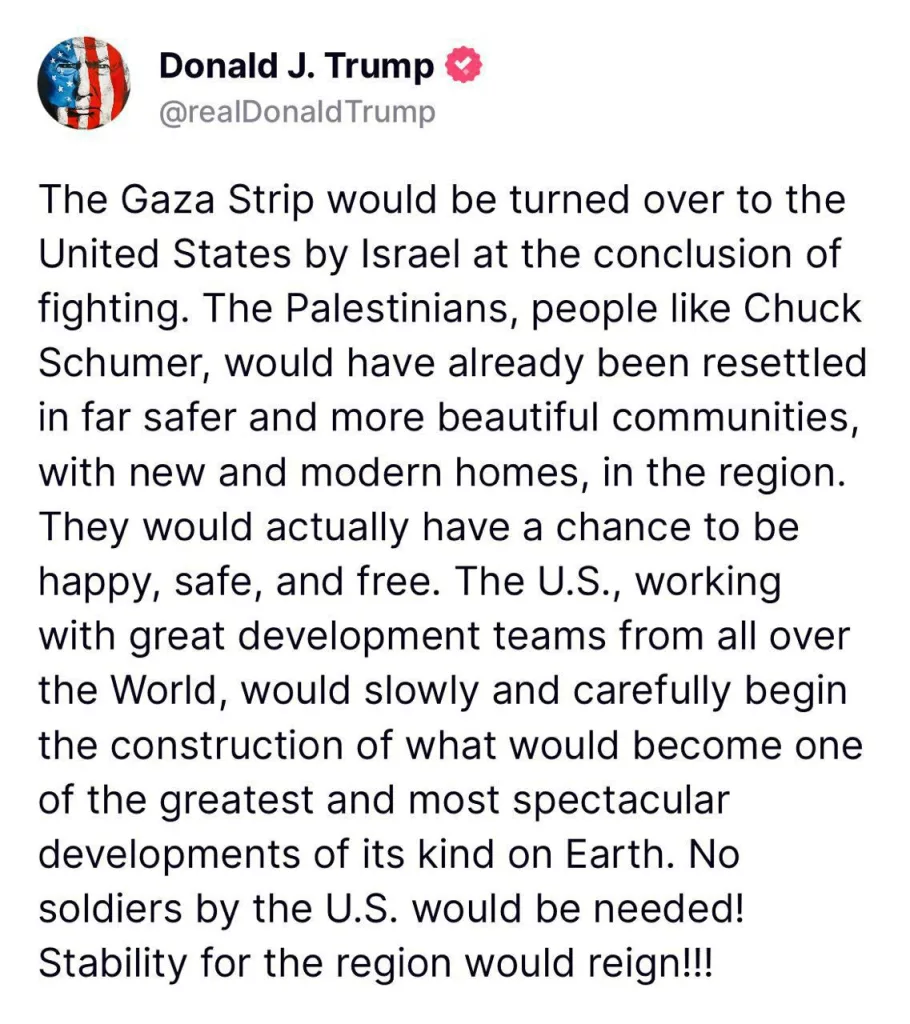 Стало немного понятнее, что же все-таки Трамп задумал совершить в Газе