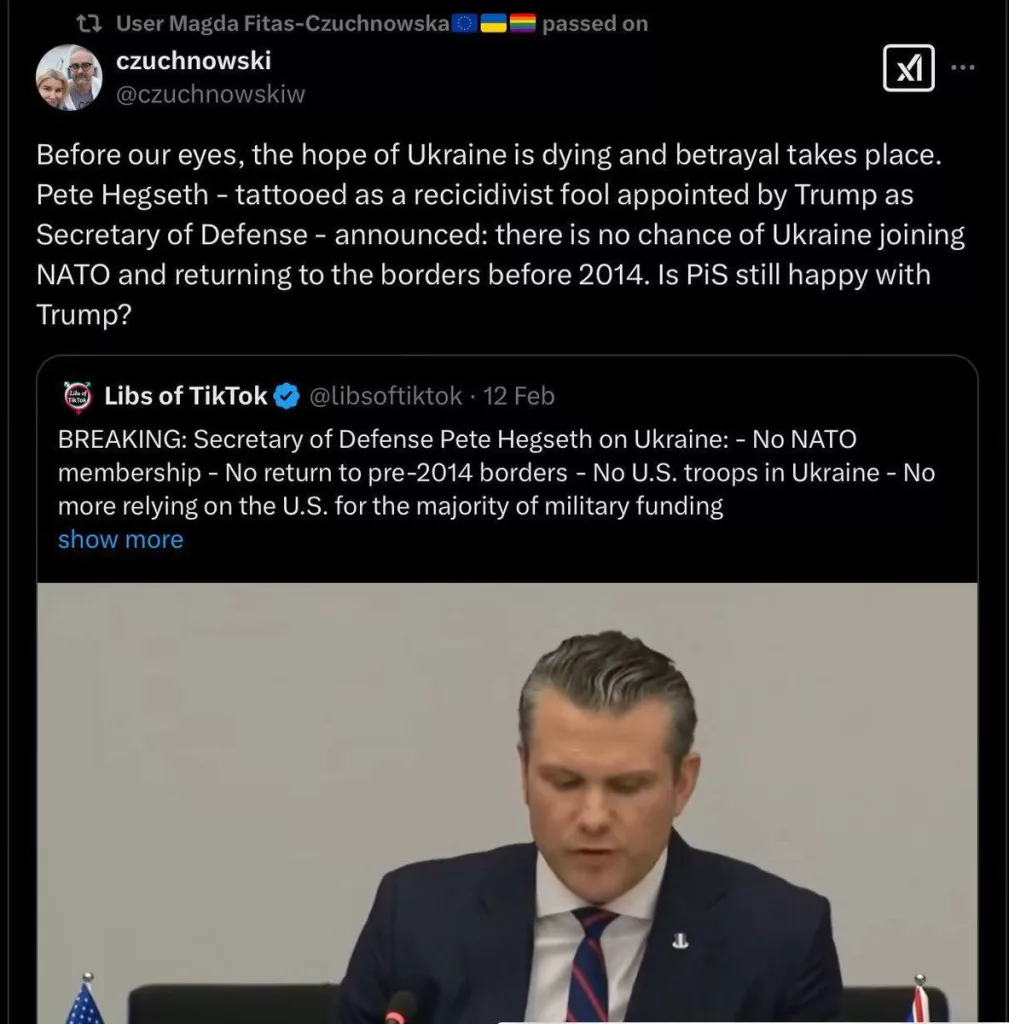 Забавный эпизод произошел в ходе визита министра обороны США Хегсета в Польшу