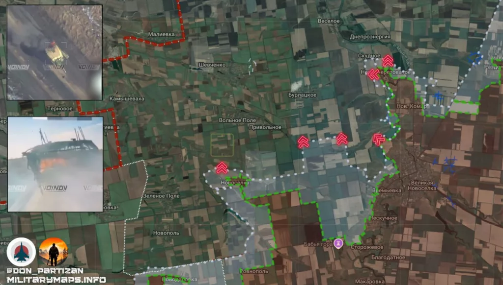 Времевский выступ: углубление наступления в районе Бурлацкого и закрепление в Новоочеретоватом