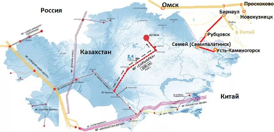 Труба для газификации севера и северо-востока Казахстана включена в схему терпланирования РФ