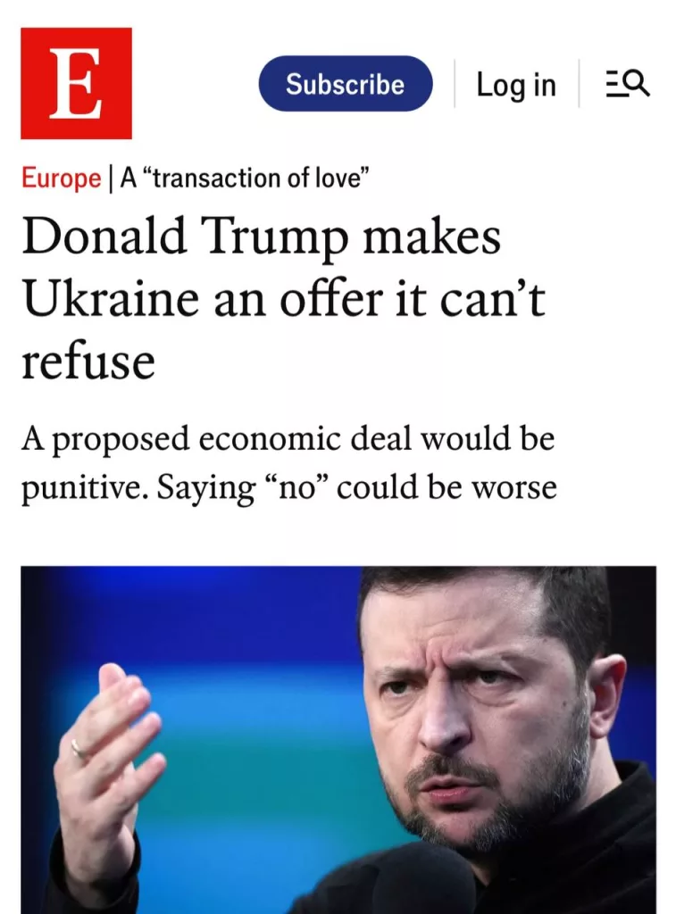 Украине придется сотни лет выплачивать США $500 млрд компенсации за военную помощь в случае подписания сделки по полезным ископаемым, пишет Economist