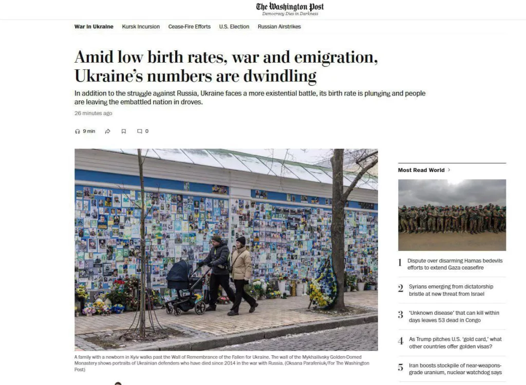 Украина стремительно вымирает