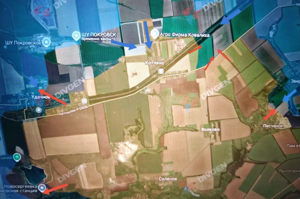 Покровское (Красноармейское) направление. Левый фланг. Центр 28.02.2025