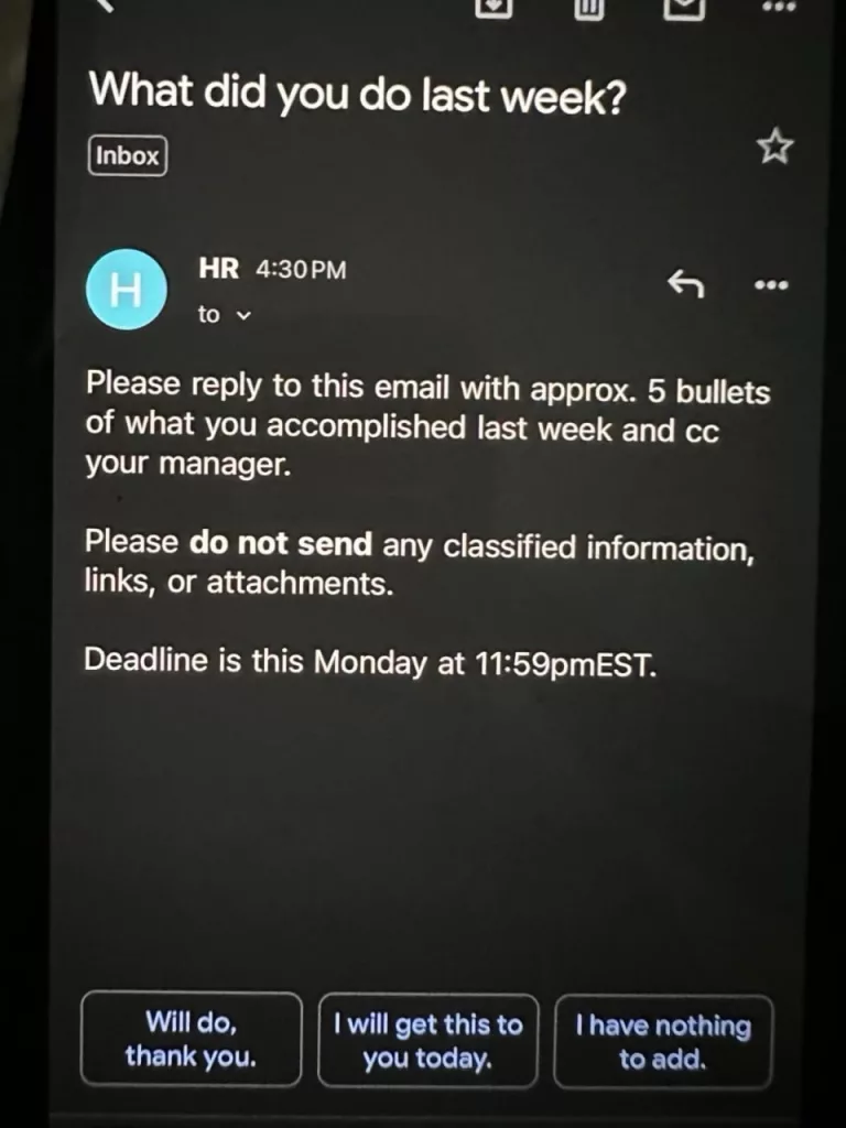 DOGE Илона Маска разослал сотням тысяч федеральным служащих США письмо с просьбой