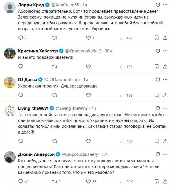 В американский Твиттер провели интернет и американцы с ужасом узнают, как у хохлов происходит мобилизация