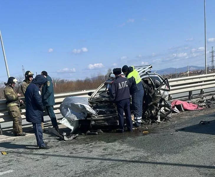 Nissan ехал по встречке и лоб в лоб влетел в другое авто на трассе Артём — Владивосток в Приморье