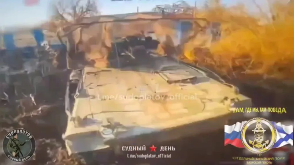 Добивание украинских БМП Marder 1A3, танка Т-64БВ, квадроцикла и пары инженерных машин, брошенных  во время прорыва границы Белгородской области, а также поражение едущей БМП M2A2 Bradley