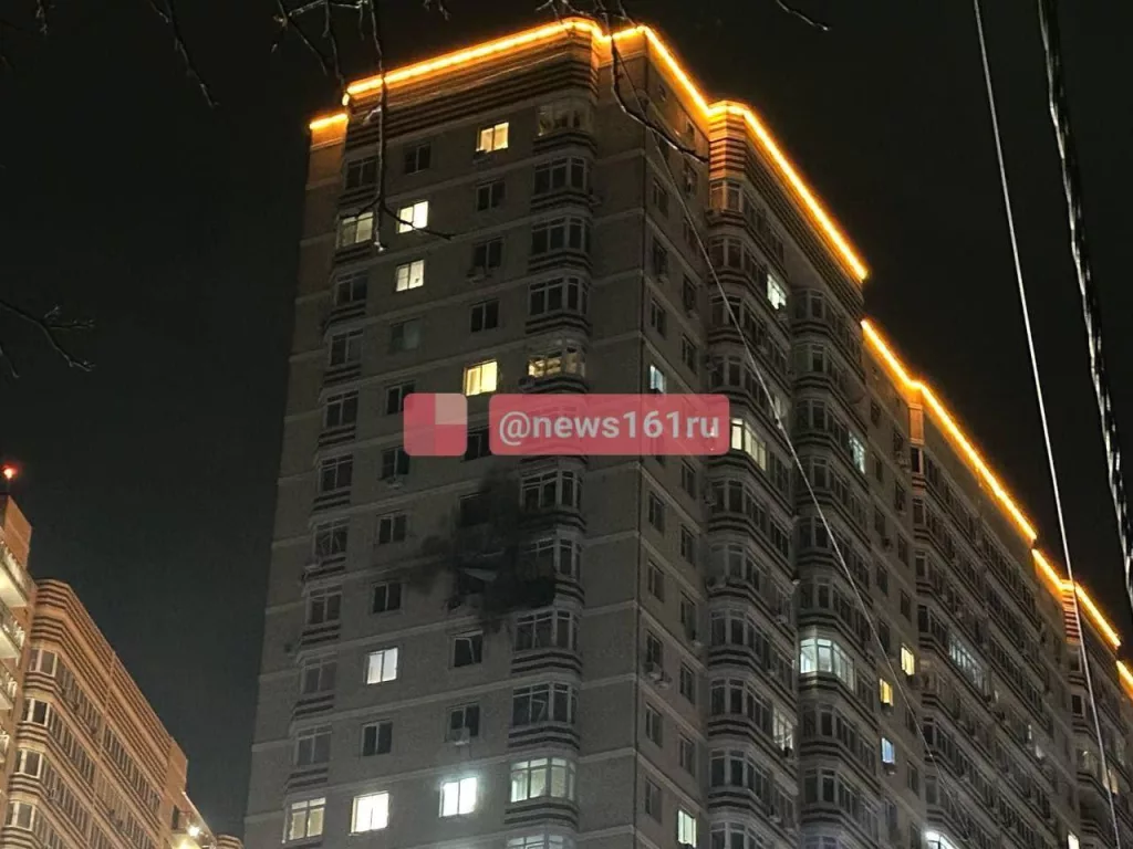 БПЛА врезался в жилой дом на улице Горсоветской в Ростове-на-Дону