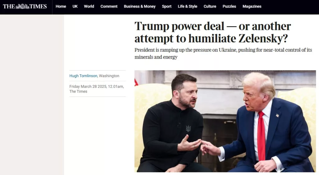 Трамп презирает Зеленского и намерен забрать у Украины «всё и даже больше»