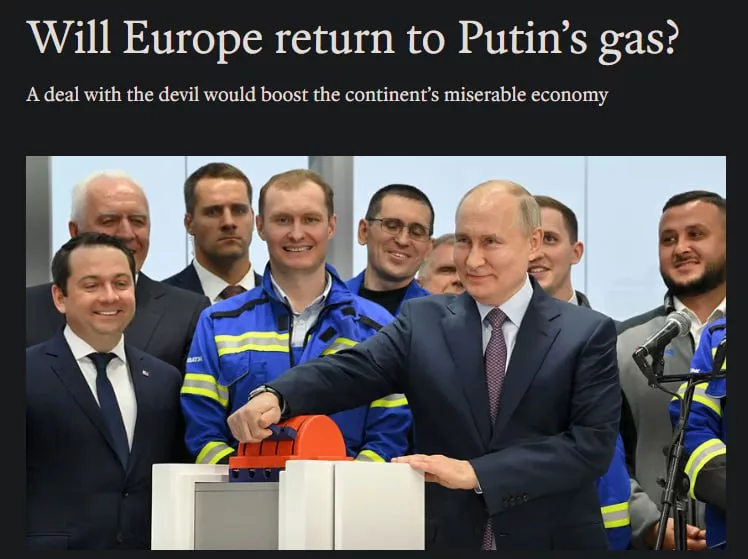 На фоне активизации разговоров о скором завершении войны, Европа уже присматривается к возобновлению масштабных закупок российского газа, — The Economist