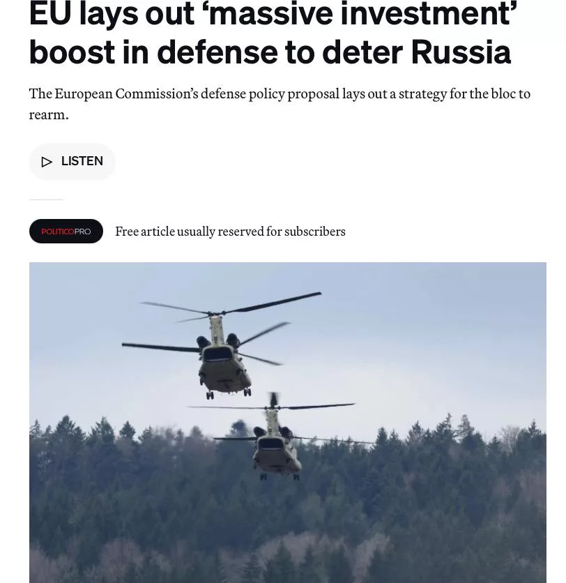 ЕС готовится к «большой войне»: ставка на ВПК, а не на дипломатию