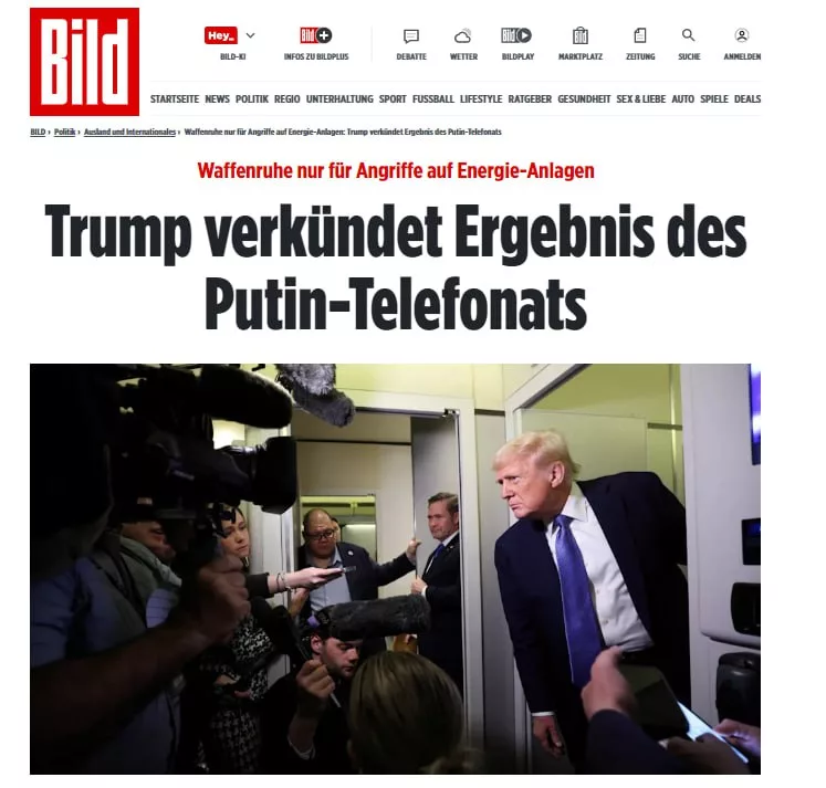 Беседа Путина и Трампа, ожидаемо, на первых полосах западных изданий. Собрали для вас реакцию американских и европейских СМИ