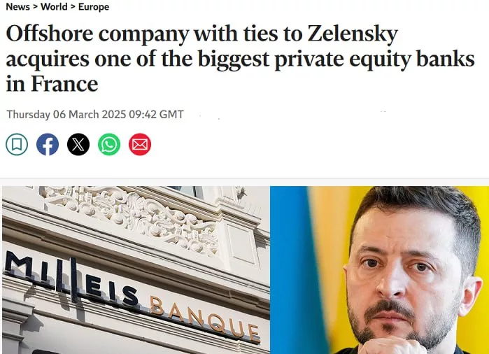 Вчера Макрон рассказывал всем про свое ядерное оружие, а французская пресса тем временем выпустила репортаж о коррупции Зеленского