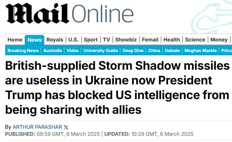 Storm Shadow в пустоту: Как Трамп обнулил британские ракеты на Украине