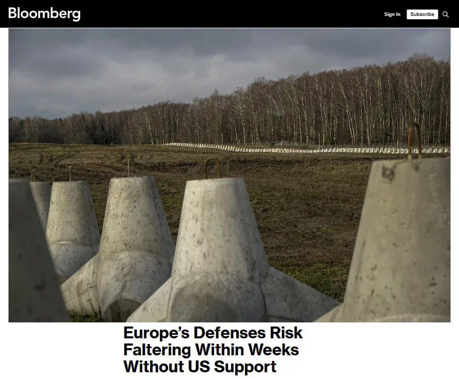 Без помощи США армии стран ЕС смогут воевать только несколько недель – Bloomberg