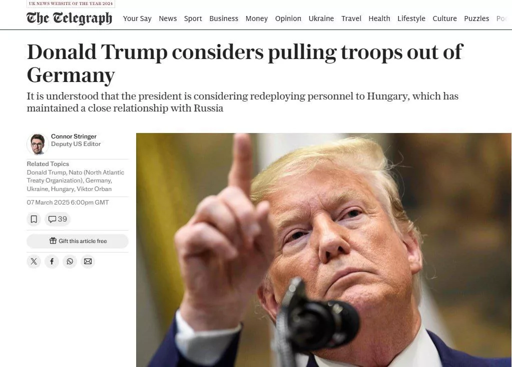 Трамп может вывести войска из Германии и перебросить их в Венгрию
