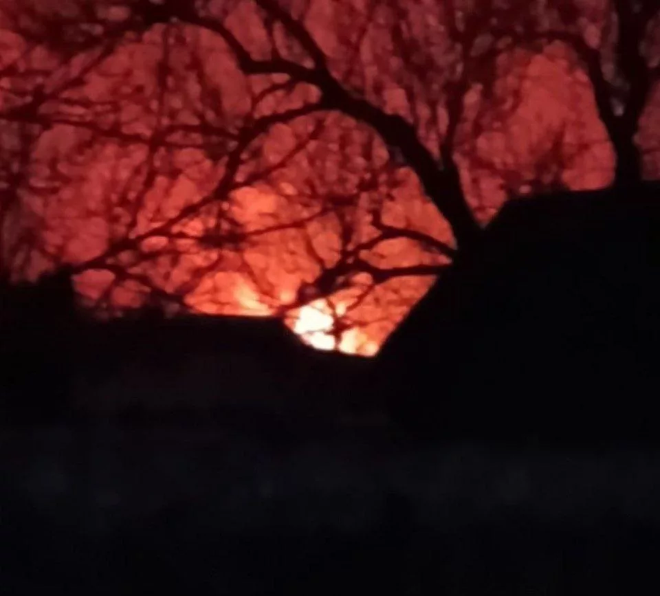 В районе г. Краматорск прилетели "Герани". На месте возник сильный пожар